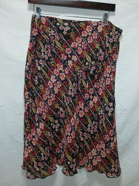 Worthington Floral A‑Line Skirt Size 12 • Scalloped Hem • Boho Cottagecore